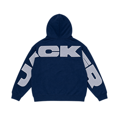 Sweat à capuche Jacker Yetorious bleu marine — vue de dos