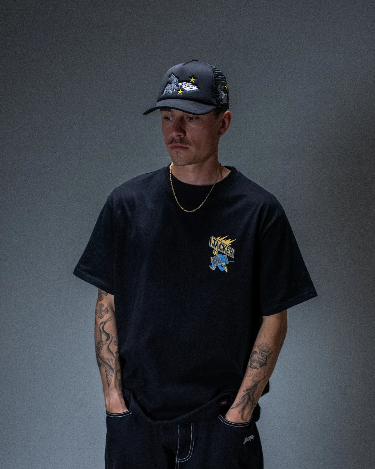 T-shirt Jacker Blackout noir — produit porté