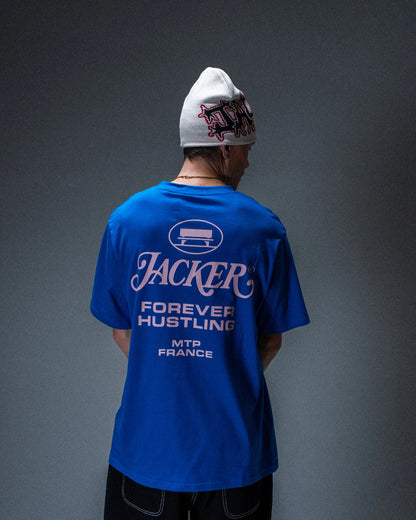 T-shirt Jacker Collective Logo bleu — produit porté de dos