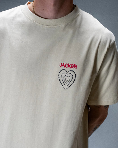 T-shirt Jacker Genesis beige — détail du produit porté
