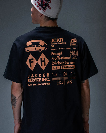 T-shirt Jacker Service noir — détail du produit porté de dos