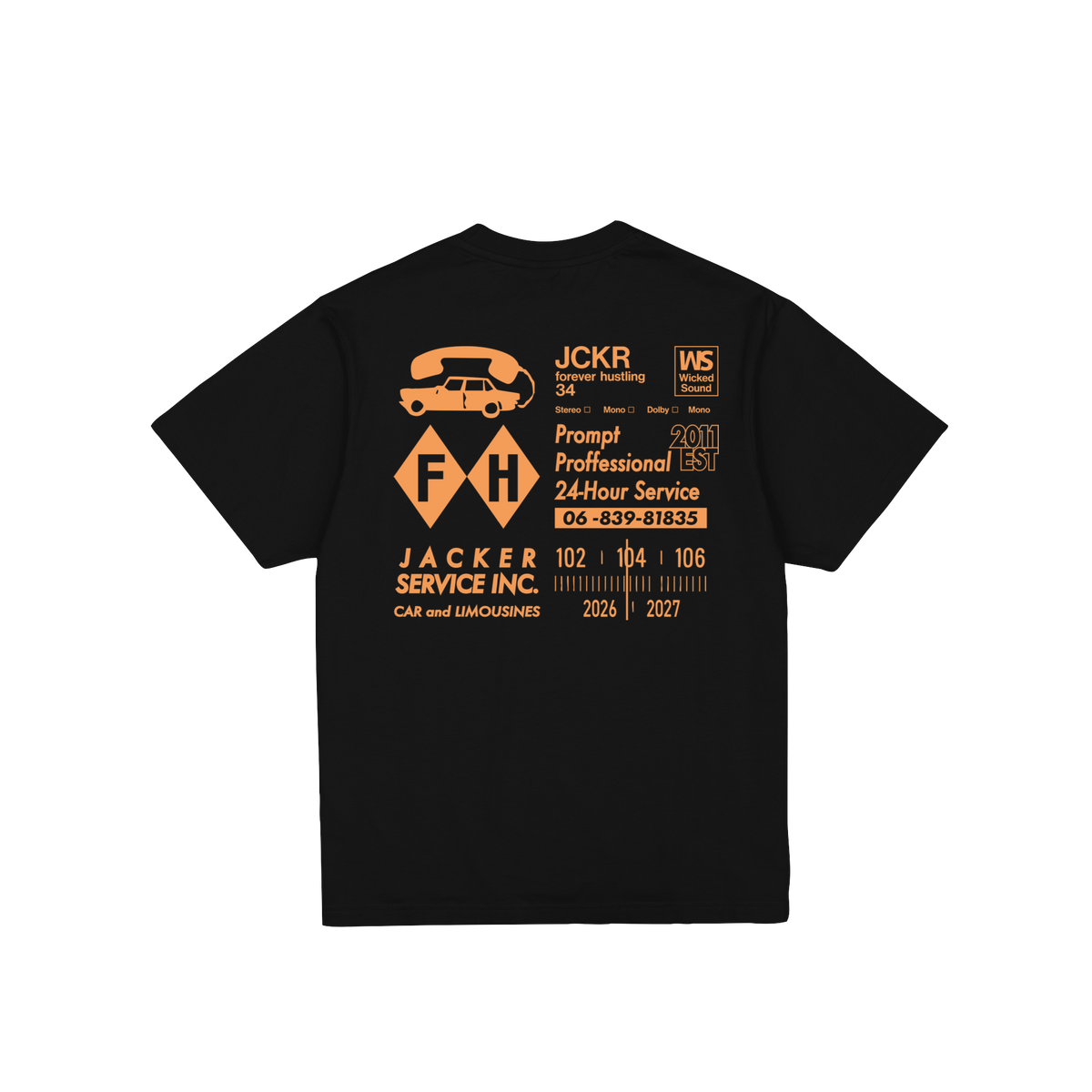 T-shirt Jacker Service noir — vue de dos