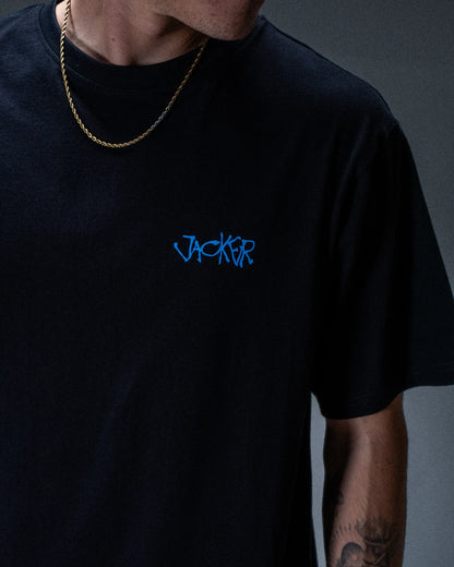 T-shirt Jacker Knight Writer noir — détail du produit porté
