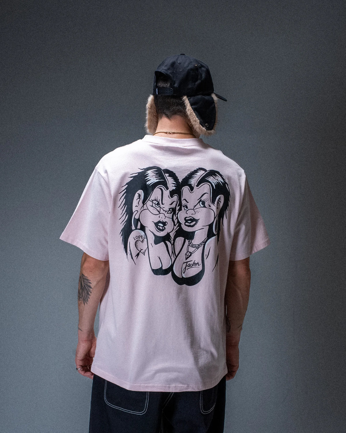 T-shirt Jacker Sisters rose — produit porté de dos