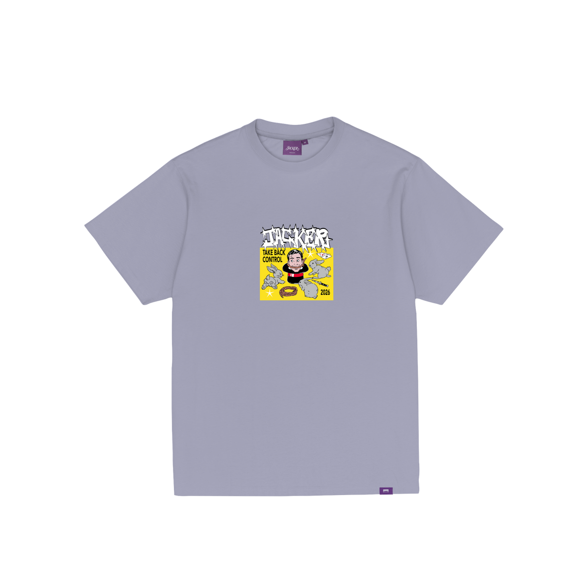 T-shirt Jacker Take Back Control violet — vue de face