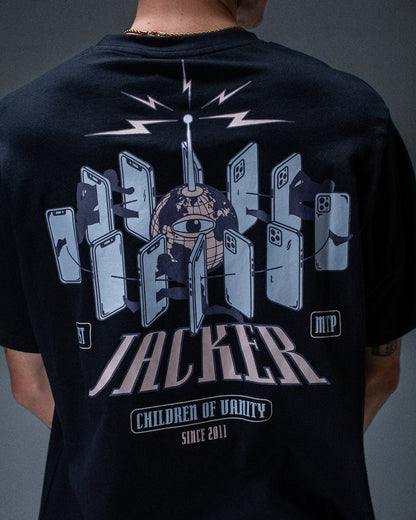 T-shirt Jacker Vanity noir — détail du produit porté de dos
