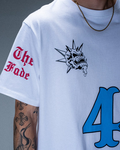 T-shirt Jacker Wild Wheelers blanc — détail du produit porté